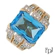 FPJ Irresistible High quality Ring With 9.60ctw Precious Stones - Genuine Clean Diamonds, Topazes in 14K Two tone Gold. Total item weight 8.2g - Certificate Available.