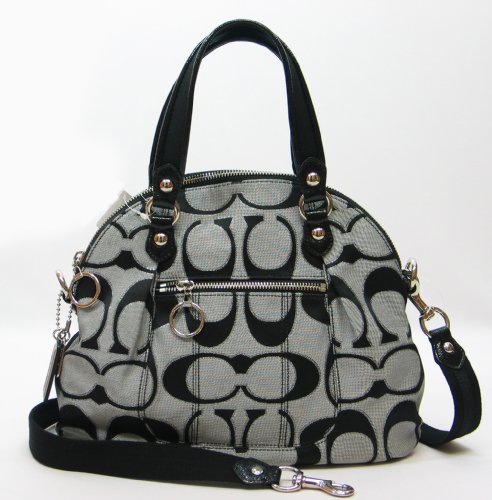NEW AUTHENTIC COACH POPPY SIGNATURE LUREX CONVERTIBLE CROSSBODY HANDBAG (Moonlight) Picture