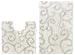 2 Piece Bath Rug Set - New Scroll Ivory Slate Blue by Cotton Craft - 100% Pure Cotton - High Quality - Super Soft and Plush - Hand Tufted Heavy Weight Durable Construction - Larger Rug is 21x32 Oblong and Second rug is Contour 21x20 - Other Styles - Large Scroll, Greek Key, Palm Tree, Solid Color Reversible or Grid Stripe - Easy care machine wash 