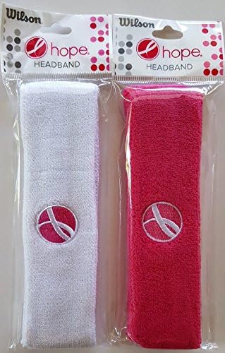 Wilson HOPE Headbands - BCRF - White and Hot Pink Combo