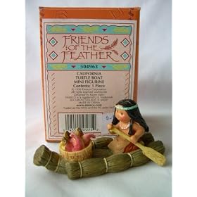 1998 Enesco Friends Of A Feather California Turtle Boat Mini Figurine # 504963
