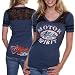 Affliction Juniors Oil Change T-Shirt - Cobalt Blue Oil Stain (X-Large)