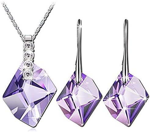 Selflove Women's Fashion Crystal Necklace & Earrings Jewelry Set
