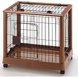 Richell Wood Mobile Pet Pen 640, Autumn Matte Finish