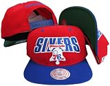 Philadelphia 76ers Red/Blue Two Tone Plastic Snapback Adjustable Plastic Snap Back Hat / Cap