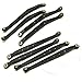 8Pcs Set CNC Aluminum Lower & Upper Suspension Link Rod Linkage for 1/10 RC Axial Wraith #A (Black)