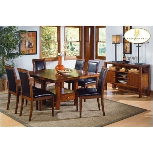 Home Elegance 711-7 7PCS Deep Brown Cherry Dinning Set 