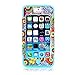 iPhone 5C Case, Tradekmk(TM) Brand New Hard PC+Silicone Combo Hybrid 3-Piece Shockproof Bumper Durable Back Case Cover[Colorful Flowers Pattern] Compatible with Apple iPhone 5C[+Stylus+Screen Protector+Cleaning Cloth]-(Blue)