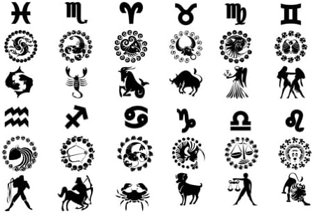 "12 Astrological Signs" Temporary Tattoo Waterproof Body Tattoo Stickers 4pcs/set