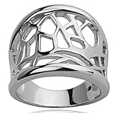 ELLE Sterling Silver Wide Band Geometric Ring