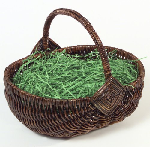 Brauns-Heitmann 62617 Henkelkorb mit gr&uuml;nen Gras, ca. 24 x 19 x 10 cm, braun