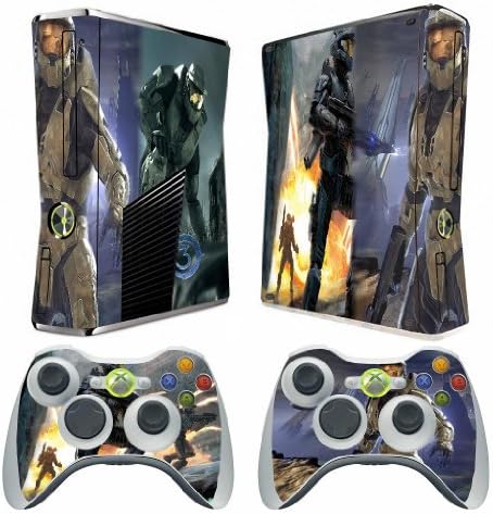 Halo Vinyl Decal Skin Sticker for Xbox360 Slim with 2 Controller Skins