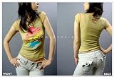 CONSECTIONコンセクション レインボーロゴデザインTシャツ 【ベージュ】