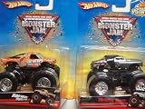 Hot Wheels Monster Jam 2 Popular Trucks: Spectraflames Dalmation Mutt & Bad News Travels Fast Scale 1/64