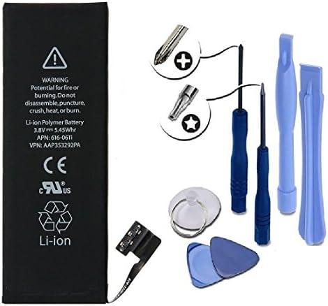 Antels Zero Cycle Li-ion for Apple iPhone 5 3.8V 1440 mAh Replacement Battery Kit with Tools + TEMPERED GLASS