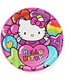 American Greetings Hello Kitty 9-" Round Plate, 8 Count, Party Supplies Novelty, Multicolor