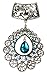 1set Vintage Jewelry Scarf Blue Crystal Charm Tube Buckle Silver Hollow Pendant Necklace Scarf Findings