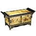 EXP Handmade Asian Furniture - 36" Black & Gold Lacquer Pagoda Style Storage Cabinet / Coffee Table