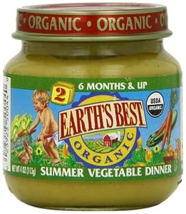 Earth's Best Organic 2nd, Summer Vegetable Dinner, 4 Ounce Jars (Pack of 12)