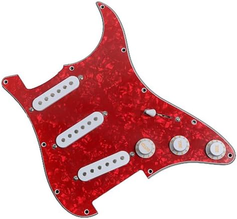 5pkg Red Pearl Pickguard Assembly SSS Fits Fender Strat Replacement