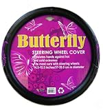 Comfort Grip Steering Wheel Cover - Purple Butterfly