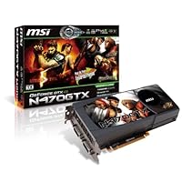 MSI nVidia GeForce GTX 470 1280 MB DDR5 2DVI/Mini HDMI PCI-Express Video Card N470GTX-M2D12-B