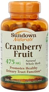 Sundown Naturals Naturals, Cranberry Fruit, 475 mg, 200 Capsule Bottle