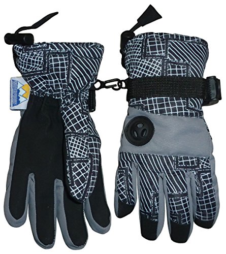 N'Ice Caps Kids Thinsulate and Waterproof Geo Lines Print Ski Gloves