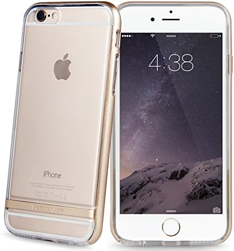 iPhone 6 Case, PEACOCKTION Crystal Series iPhone 6 Clear Case [Thin Slim] [HD Soft TPU] [Bumper Cushion] Premium Slick-looking Design ClearBack Bumper Case, Compact Slim Hybrid Protection Clear Case Cover for iPhone 6 4.7 inch (4.7'') - Gold