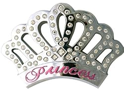 3D Rhinestone Encrusted Metal Car Trunk Emblem - Pink & Crystal Royal Princess Crown