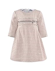 Girls  Pleated Round Neck Empire   Waistline Acrylic/Cotton/Polyamide/Polyester/Tweed/Velvet/Wool  Dress With a Bow(s) and a Ribbon 