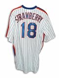 Autographed Darryl Strawberry New York Mets White Pinstripe Majestic Jersey