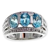 Gold-Exotic: 14K Blue Zircon and Diamond Ring