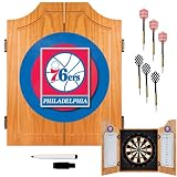NBA7000-PH - Philadelphia 76ers NBA Wood Dart Cabinet Set