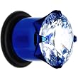 00 Gauge Cz Blue Electro Titanium Tunnel Plug