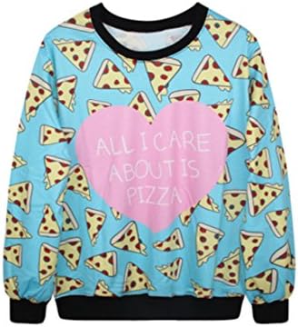Azbro Women's Printted Neon Graphic Pullover Novelty Athletic Sweatshirts