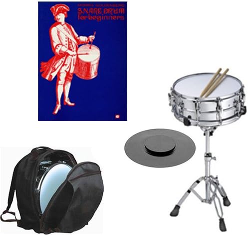 Band Directors Choice Complete Student Snare Drum Kit w/Stand, Backpack Carry Bag, Drum Practice Pad &amp; Sticks &amp; Snare Drum For Beginners Book