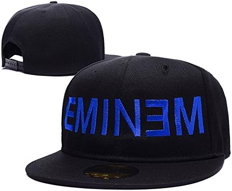 Eminem Logo Adjustable Snapback Caps Embroidery Hats - Black/Blue