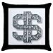 Throw Pillow Case Black of Bling Diamond Dollar Sign (Hip Hop Jewelry, Costume Bling, Grillz, Iced Out)