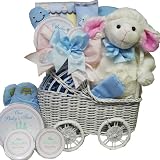 Babies First BOY Baby Carriage Gift Basket- BLUE