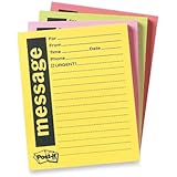 Post-it Super Sticky Telephone Message Notes, 4 x 5-Inches, Assorted Bright Colors, 4-Pads/Pack