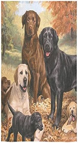 Funny Cute Labrador Retriever Dogs Puppies Soft Bath/Beach Towel Face Towel Hand Towel(One Side)20% cotton 80% polyester(30x56inches)