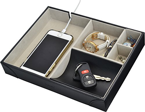 Surpahs handmade leatherette valet tray - 5 compartment…