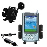 Fujitsu Loox 610 Flexible Auto Windshield Holder with Car Charger - Uses Gomadic TipExchange
