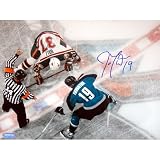 NHL Joe Thornton Overhead Face-off Autographed 8-by-10-Inch Photograph