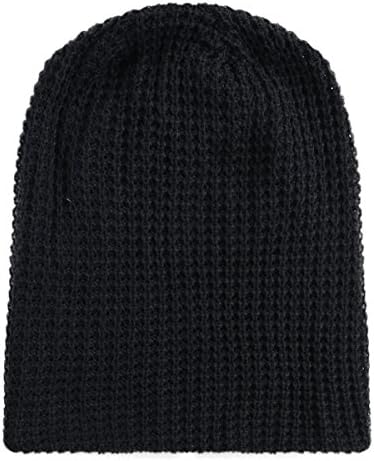 Men's Women's Comfortable Warm Outdoor Black Beanie Casual Knit Caps Oversized