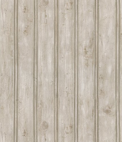 Brewster FD41389 Kitchen and Bath Resource II Beadboard Wallpaper, 20.5-Inch by 396-Inch, Neutral