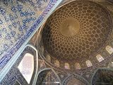 Mosaic Ceiling in Masjed-E Sheikh Lotfollah Mosque, Emam Khomeini Square, Esfahan, Iran Places Photographic Poster Print by Holger Leue, 32x24