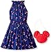 Sunny Fashion Girls' Dress Cherry Fruit Print Cotton With Cute Handbag Blue