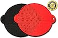 3-in-1 Silicone Splatter Screen - 2-pack Set of Red and Black - 11-inch Diameter